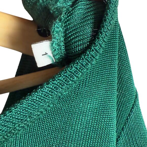 Sandro Green Viscose Knit Short Sleeve Asymmetric Printed Dress Size Small - Picture 6 of 11